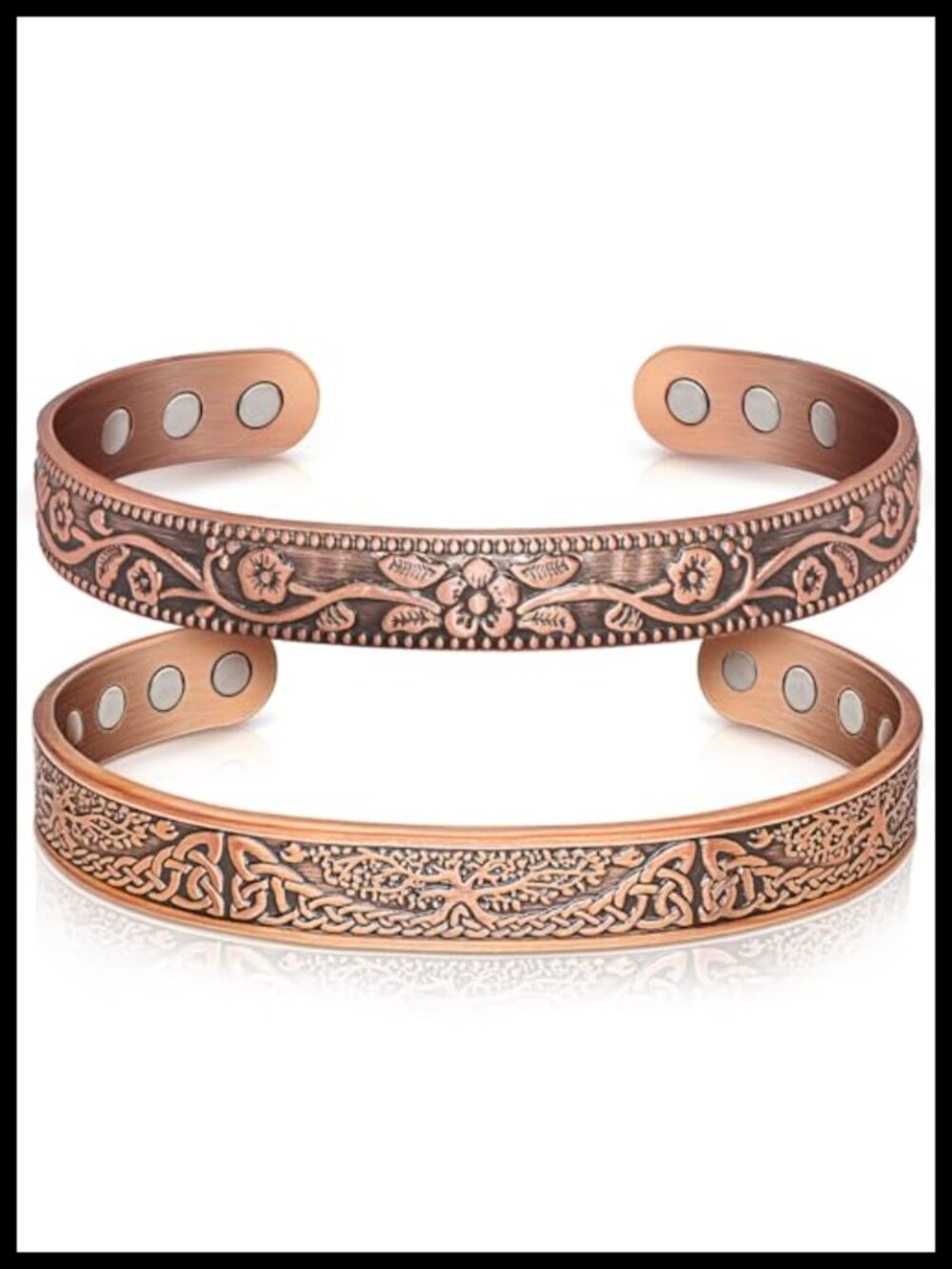 Pure Copper Magnetic Cuff Bracelet Adjustable Bangle Women Jewelry Gift